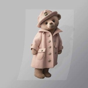 DCAB0036 Pink Woman Teddy Bear Direct To Film Transfer Mock Up