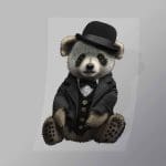 DCAB0039 Gentleman Teddy Bear Direct To Film Transfer Mock Up