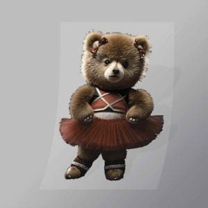 DCAB0041 Ballerina Teddy Bear Direct To Film Transfer Mock Up