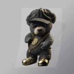 DCAB0049 Gold Chain Teddy Bear Direct To Film Transfer Mock Up