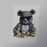 DCAB0052 Money Teddy Bear Direct To Film Transfer Mock Up