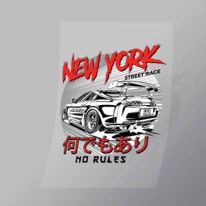 DCCD0023 New York Street Race No Rules Direct To Film Transfer Mock Up