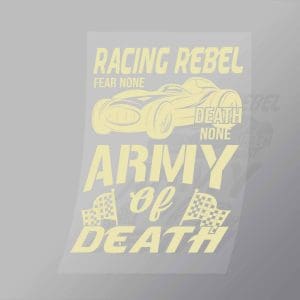 DCCD0133 Racing Rebel Army Of Death Yellow Direct To Film Transfer Mock Up