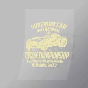 DCCD0134 Superior Car Vintage Championship Yellow Direct To Film Transfer Mock Up