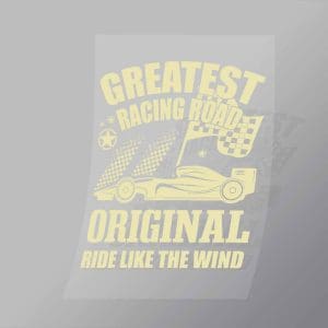 DCCD0135 Greatest Racing Road Original Yellow Direct To Film Transfer Mock Up