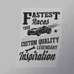 DCCD0139 Fastest Races Custom Quality Grey Direct To Film Transfer Mock Up