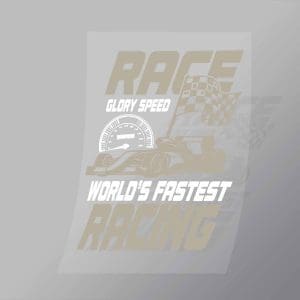 DCCD0186 Race Glory Speed World Fastest Racing Direct To Film Transfer Mock Up