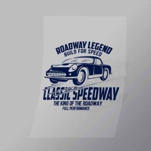 DCCD0187 Roadway Legend Classic Speedway Blue Direct To Film Transfer Mock Up