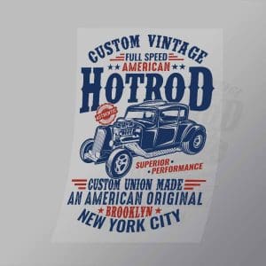 DCCD0207 Custom Vintage Full Speed American Hotrod Direct To Film Transfer Mock Up
