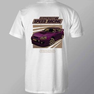 DCCD0222 Drag N Drift Speed Racing Direct To Film Transfer White T Shirt Mock Up