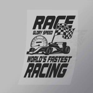 DCCD0223 Race Glory Speed Worlds Fastest Racing Black Direct To Film Transfer Mock Up