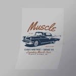 DCCD0298 Muscle Classic Hand Made Direct To Film Transfer Mock Up