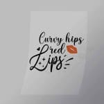 DCGD0017 Curvy Hips Red Lips Black Direct To Film Transfer Mock Up