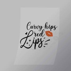 DCGD0017 Curvy Hips Red Lips Black Direct To Film Transfer Mock Up