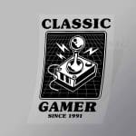 DCGG0037 Classic Gamer Since 1991 BW Direct To Film Transfer Mock Up