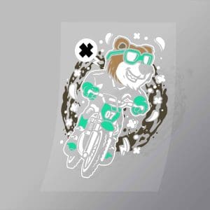 DCLC0063 Bear Motocross Rider Direct To Film Transfer Mock Up