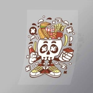 DCLC0357 Junk Food Skull Direct To Film Transfer Mock Up