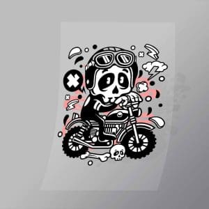 DCLC0588 Skull Motocross Direct To Film Transfer Mock Up