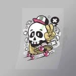 DCLC0590 Skull Peace Skateboarding Direct To Film Transfer Mock Up