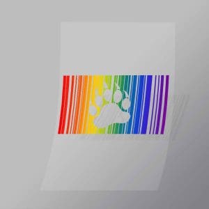 DCLG0007 Rainbow Paw Print Direct To Film Transfer Mock Up