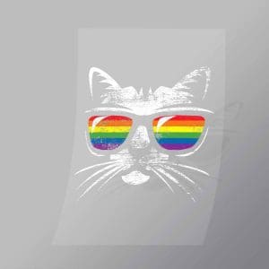 DCLG0147 Pride Cat Glasses Direct To Film Transfer Mock Up