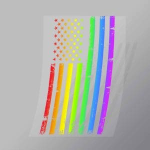 DCLG0233 Rainbow American Flag Direct To Film Transfer Mock Up