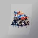DCMT0047 Watercolour Monster Truck 7 Direct To Film Transfer Mock Up