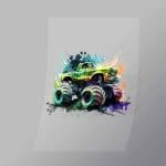DCMT0051 Watercolour Monster Truck 11 Direct To Film Transfer Mock Up