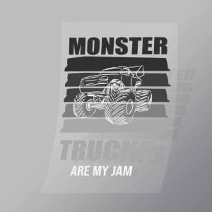 DCMT0059 Monster Trucks Are My Jam Direct To Film Transfer Mock Up