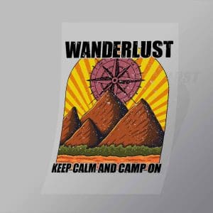 DCOC0081 Wanderlust Keep Calm And Camp On Direct To Film Transfer Mock Up
