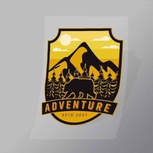DCOC0089 Adventuree Patch Yellow Direct To Film Transfer Mock Up