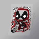 DCPC0084 Deadpool Scooter Direct To Film Transfer Mock Up