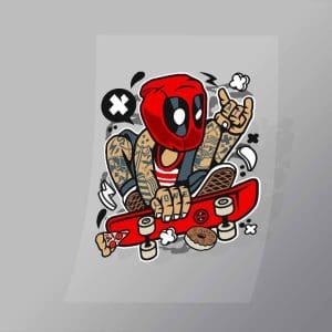 DCPC0085 Deadpool Skater Direct To Film Transfer Mock Up