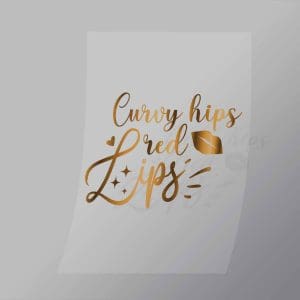 DCQS0068 curvy hips red lips gold Direct To Film Transfer Mock Up