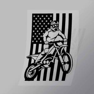 DCSB0005 American Flag Motor Bike Direct To Film Transfer Mock Up