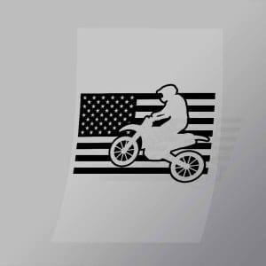 DCSB0006 Motor Bike American Flag Outline Direct To Film Transfer Mock Up