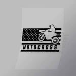 DCSB0010 Motor Cross American Flag Outline Direct To Film Transfer Mock Up