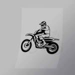 DCSB0046 Motor Bike Rider Outline Direct To Film Transfer Mock Up