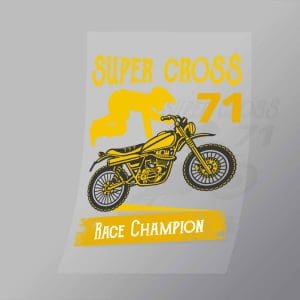 DCSB0054 Super Cross Race Champion Direct To Film Transfer Mock Up