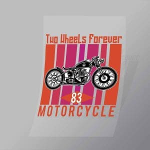 DCSB0135 Two Wheels Forever Direct To Film Transfer Mock Up