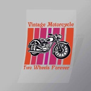 DCSB0136 Vintage Motorcycle Two Wheels Forever Direct To Film Transfer Mock Up