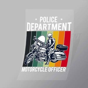 DCSB0177 Police Department Motorcycle Officer Direct To Film Transfer Mock Up