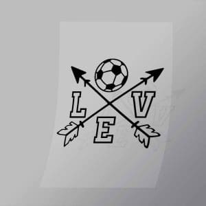 DCSC0030 Love Soccer Cross Outline Direct To Film Transfer Mock Up