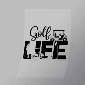 DCSG0002 Golf Life Black Direct To Film Transfer Mock Up