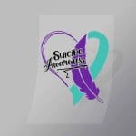 DCSP0001 Suicide Prevention Feather Ribbon Direct To Film Transfer Mock Up