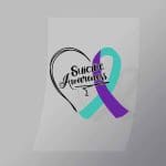 DCSP0002 Suicide Awareness Heart Ribbon Direct To Film Transfer Mock Up